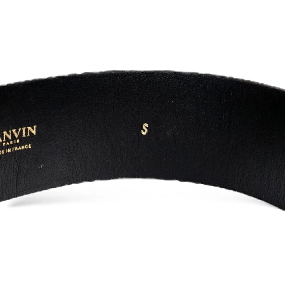 LANVIN Calf Hair Waist Belt with Antique Gold and Crystal Buckle |Size: Small|
